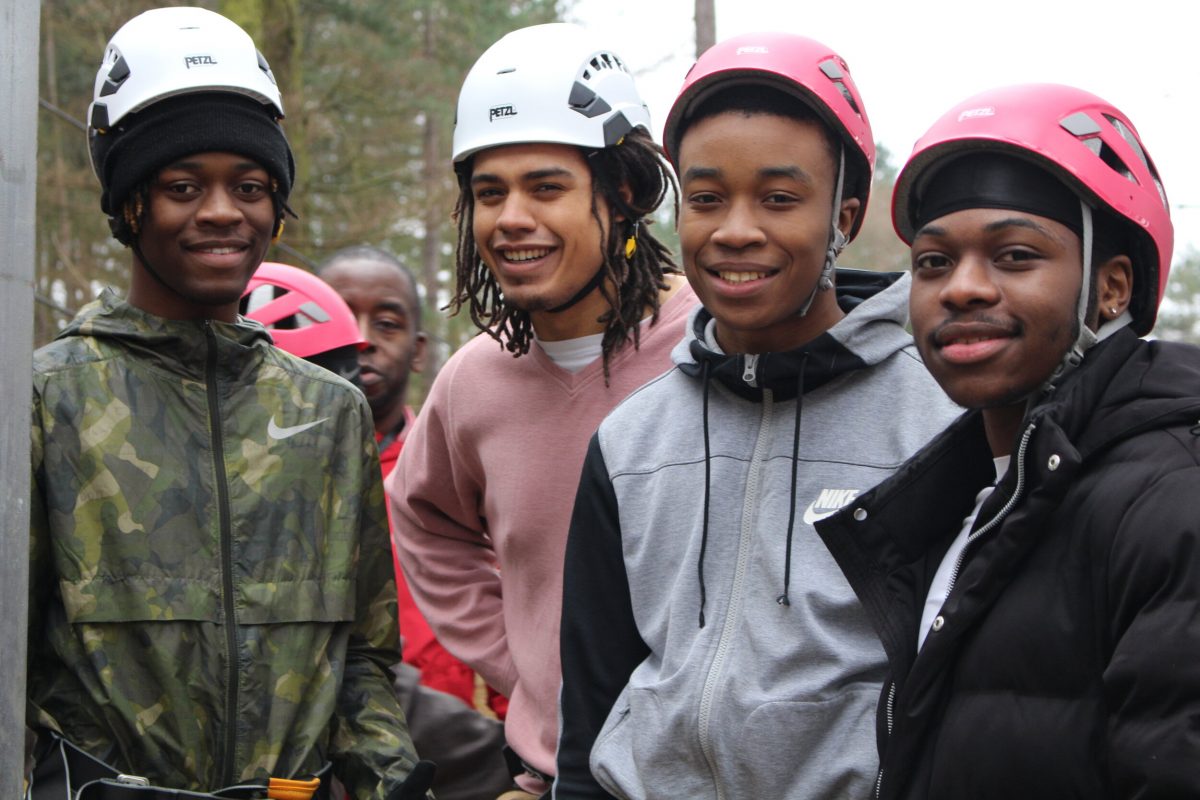 Young people at Woodland Adventure Zone