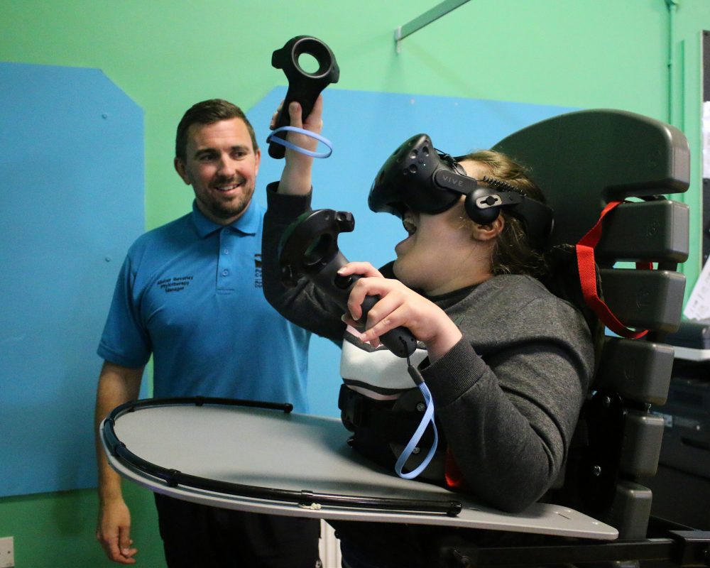 Physiotherapy, learner using virtual reality as therapy
