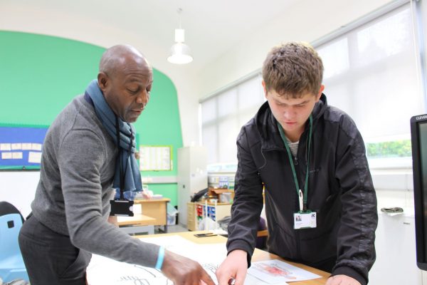 Learner and teacher in class