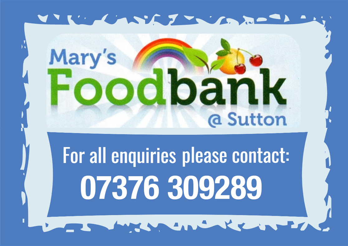 St Mary's Foodbank, contact 07376 309289
