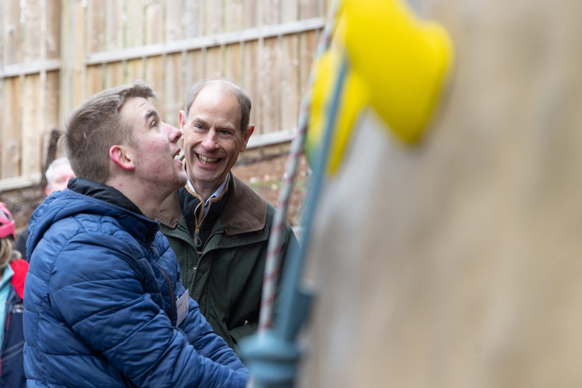 The Duke of Edinburgh at the Woodland Adventure Zone