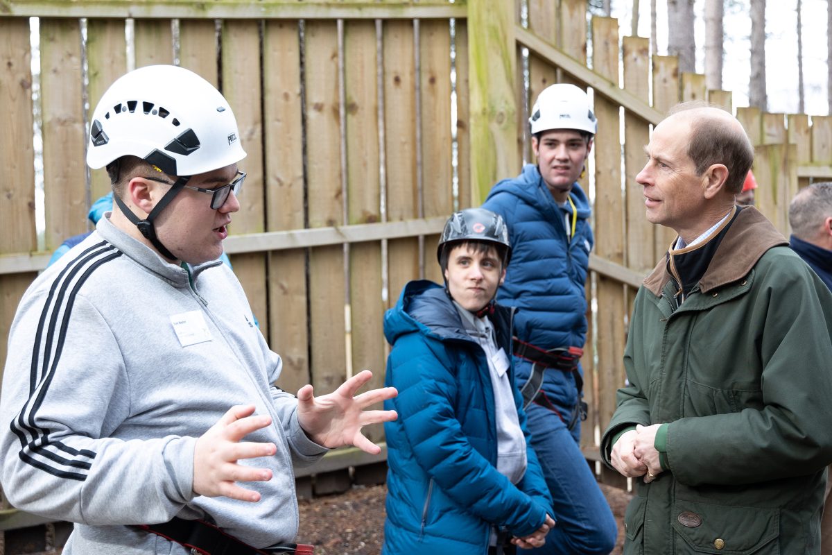 The Duke of Edinburgh talking to a DofE learner