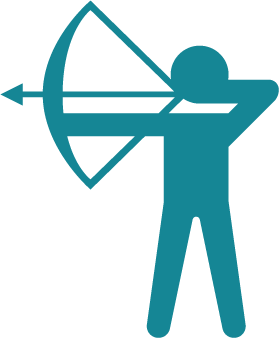 Stick man holding a bow and arrow