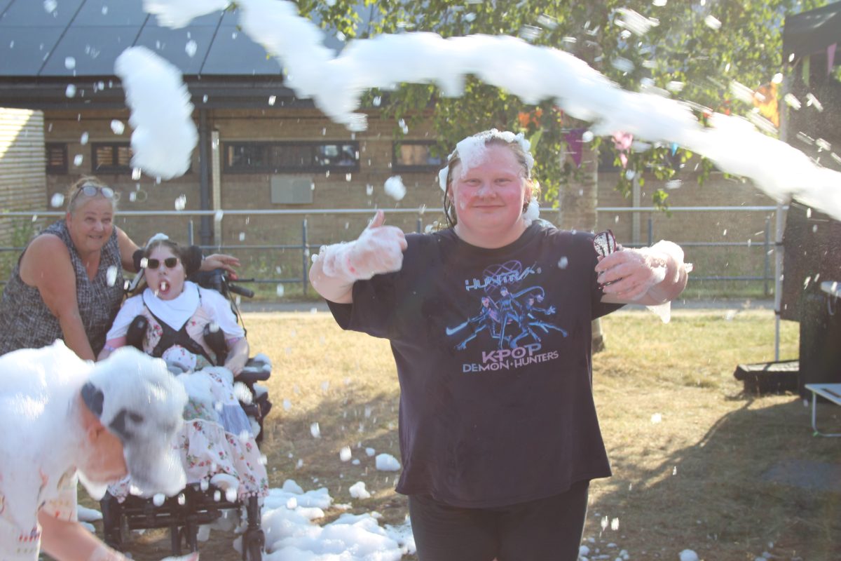 participants at a foam party